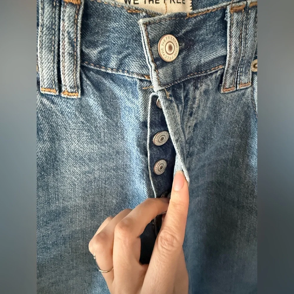 Free People Montana Blue Denim Long Shorts